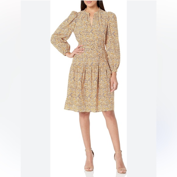 Rebecca Taylor Speckled Fleur Belted Long Sleeve Dress -  threedaughtersproperties.com